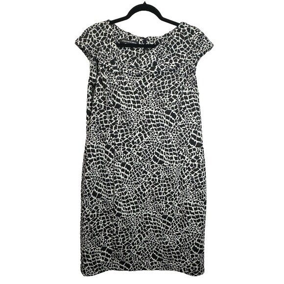 Jones Wear Dress Size 16 Multicolored Sleeveless Abstract Sheath Career Zip Back - Picture 1 of 13